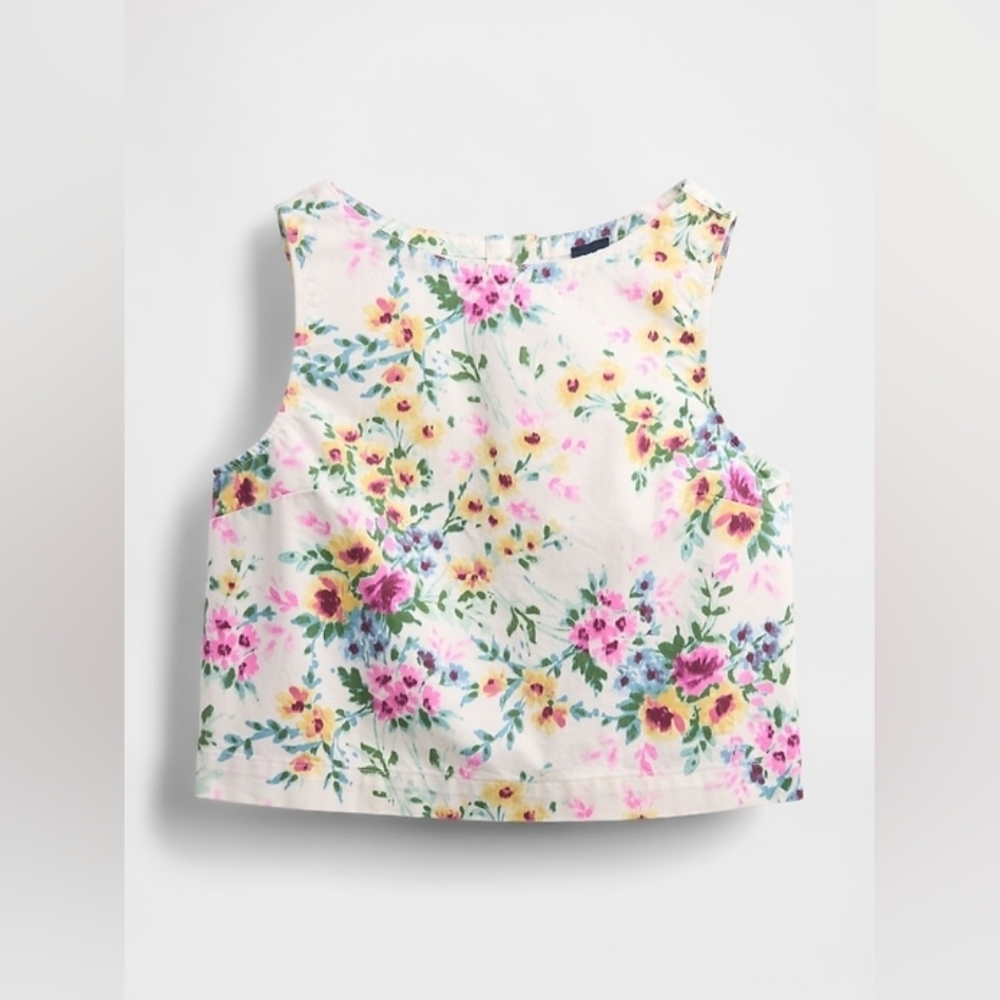 GAP denim floral crop shell tank - Picture 3 of 5